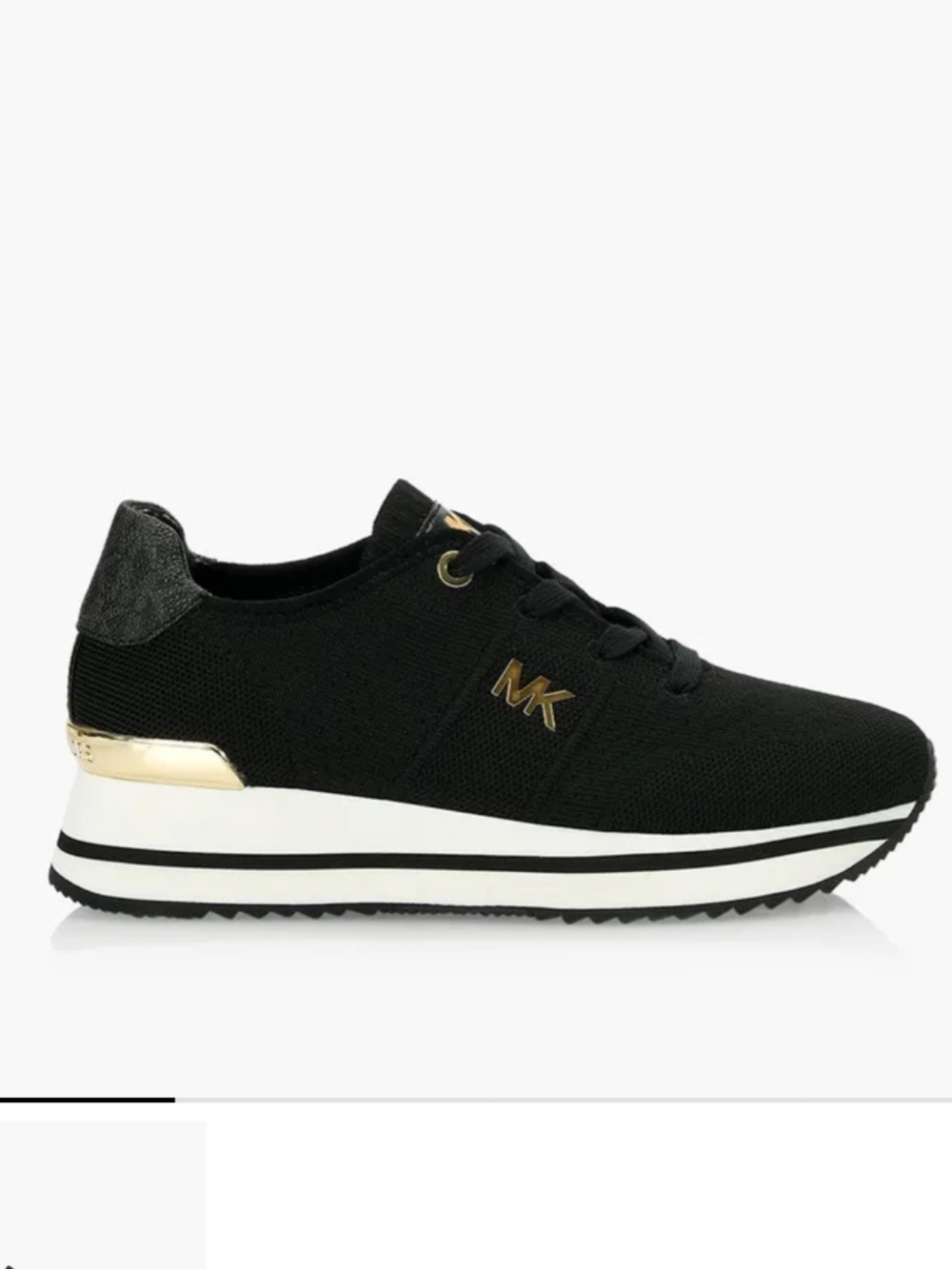 Michael Kors Monique Trainer sneakers. Black Knit Platform.
